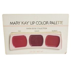 Vintage Mary Kay Lip Color Palette Warm Beige Collection Red Ginger Scarlet